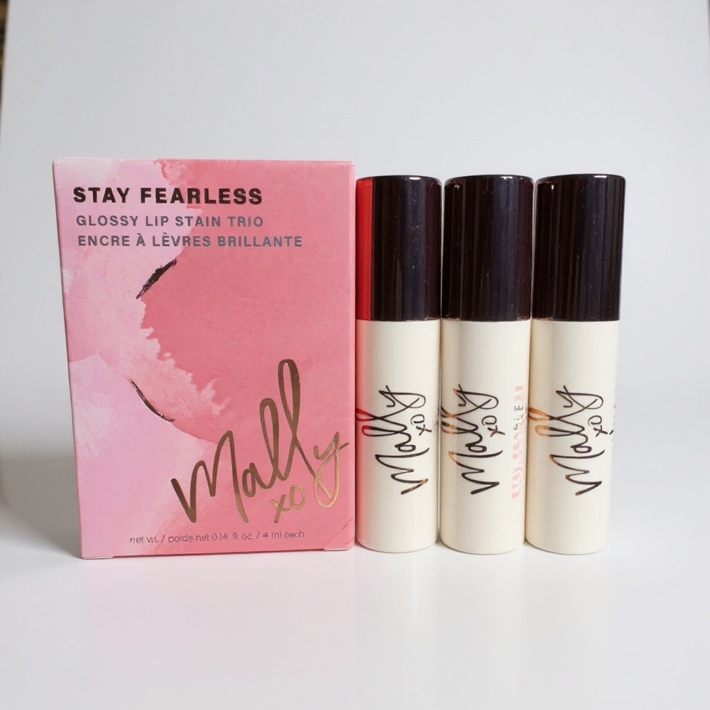 Mally Beauty Stay Fearless Glossy Lip Stain Trio NIB New